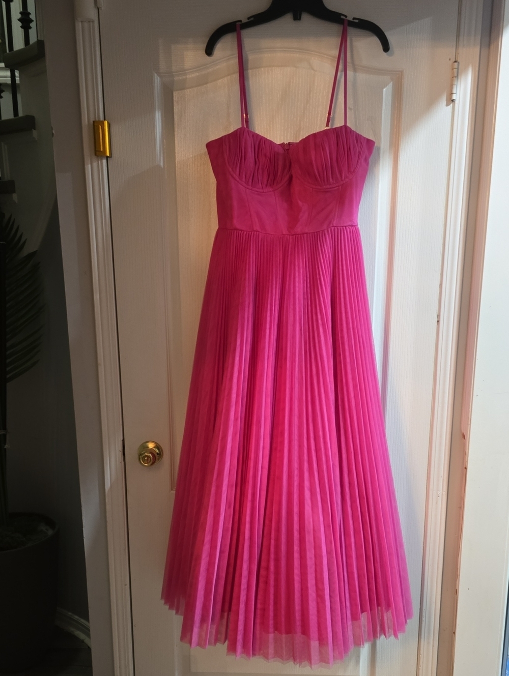 Hutch Vibrant Pink Spaghetti-Strap Dress